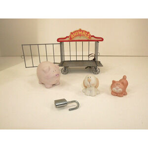 Fabrizio George Good Bumpkins Ceramic Train Car Pig Cat Dog with Lock